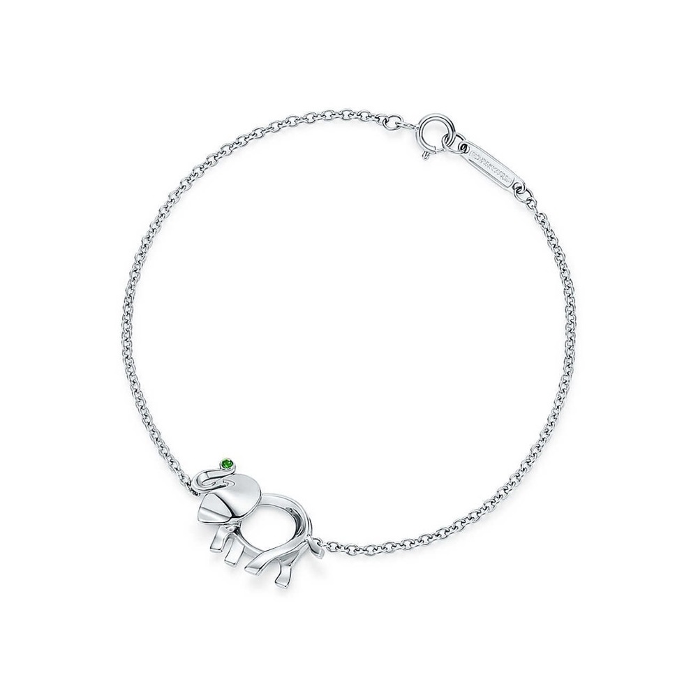 Tiffany & Co. Save The Wild Elephant Bracelet in Sterling Sliver With Tasavorite